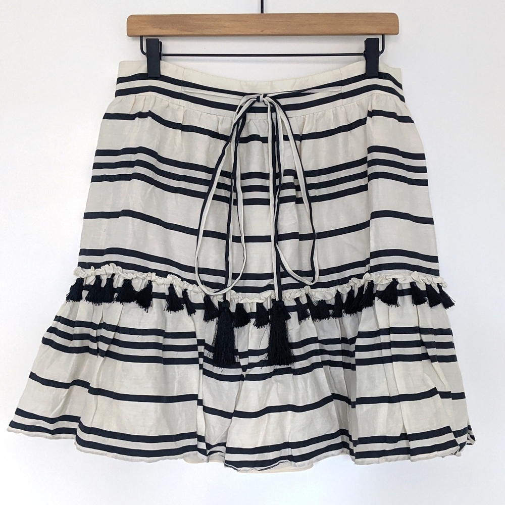 Kate Spade Silk/Linen Striped Skirt - Size L